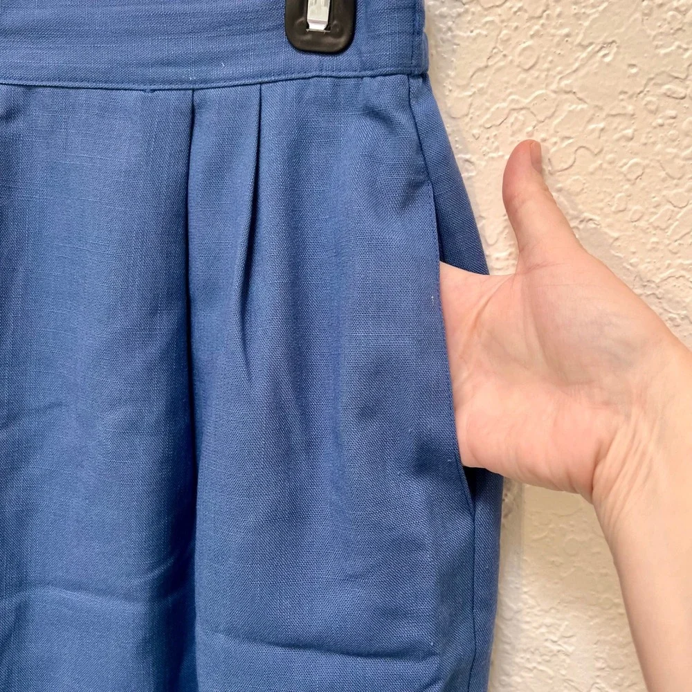 Leslie‎ Fay VTG Blue Embroidered Vest and Skirt Set Large Grandmacore 90s USA